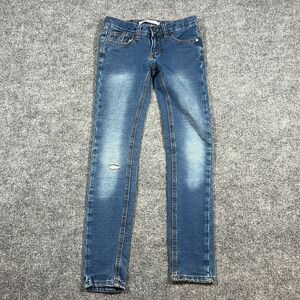Vigoss Jeans Girls 10 Blue Denim Skinny Distressed Cotton Stretch Medium Wash
